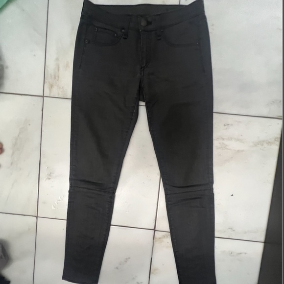 RAG & BONE WOMEN’S STRAIGHT LEG SKINNY JEAN, SIZE US 27, MATTE BLACK/GRAY - Picture 3 of 14